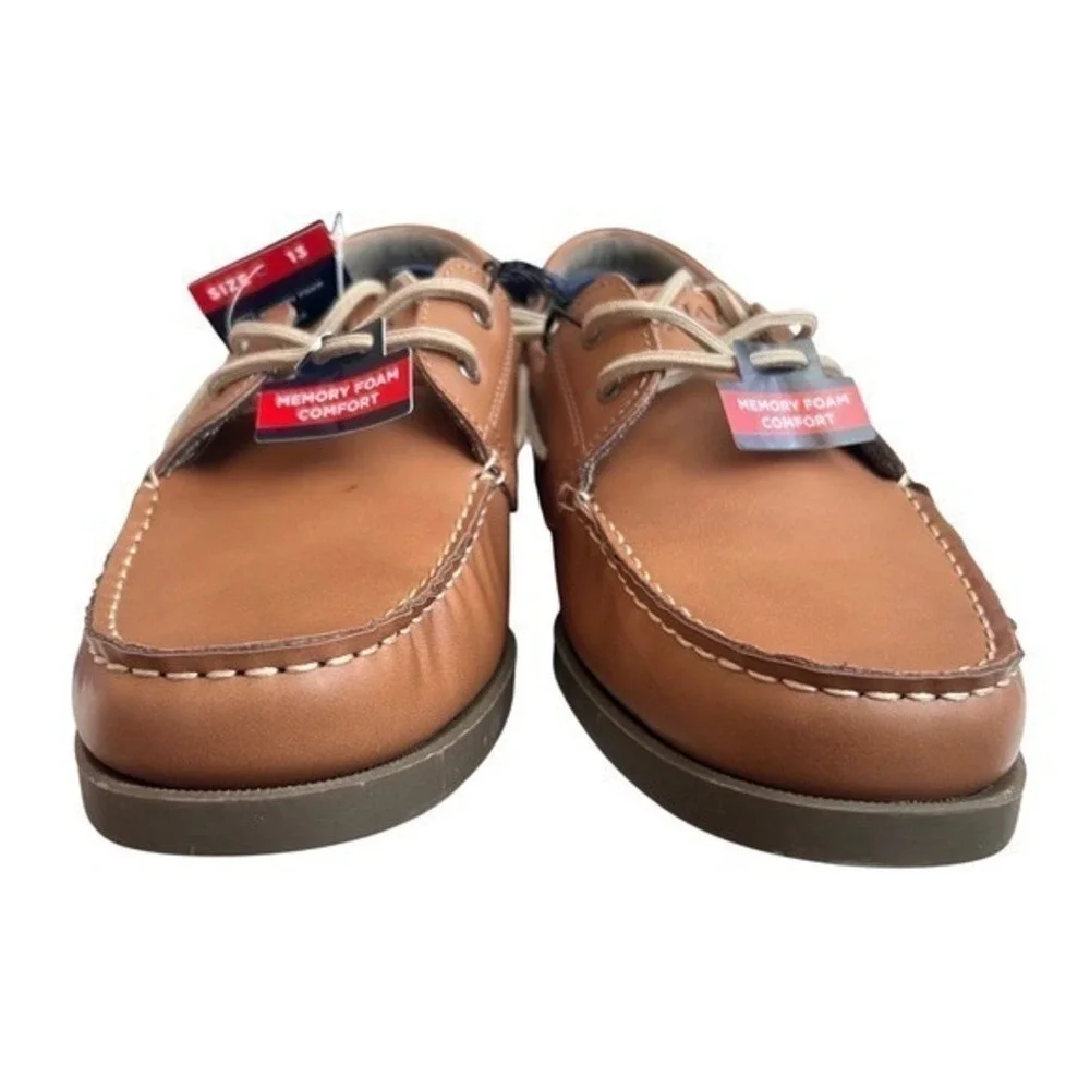 Chaps Benny Mens Boat Shoes Tan Brown Memory Foam Loafers Size‎ 13 NEW